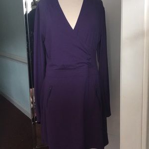 Althea Plum Casual Dress with pockets